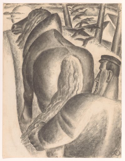 Contadino con aratro da Leo Gestel