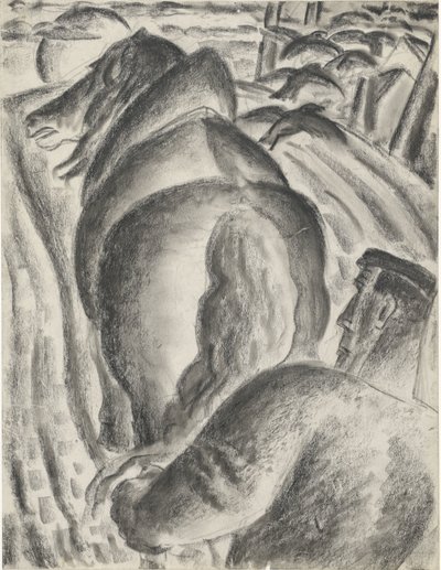 Contadino con aratro e cavallo da tiro da Leo Gestel