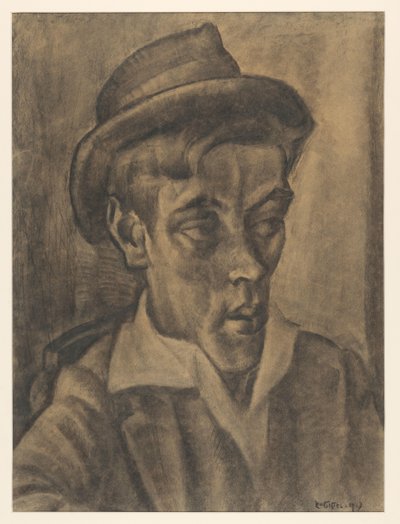 Busto di uomo con cappello da Leo Gestel