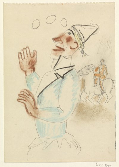Clown e cavaliere a cavallo da Leo Gestel