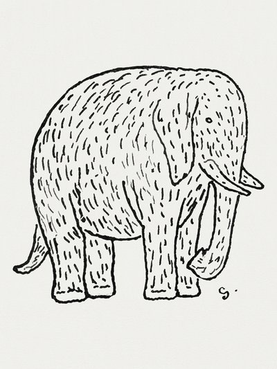 Elefante (ca. 1891–1941) – Disegno in alta risoluzione di Leo Gestel da Leo Gestel