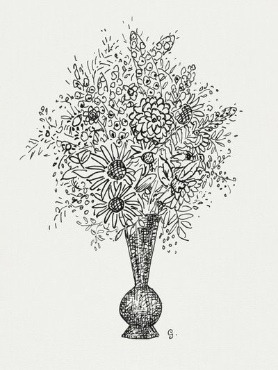 Vaso da fiori (1891–1941 circa) – Disegno in alta risoluzione di Leo Gestel. da Leo Gestel