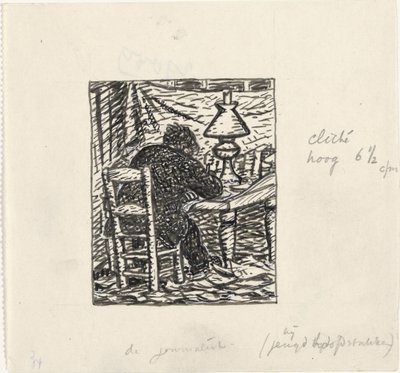 Uomo che scrive a un tavolo da Leo Gestel