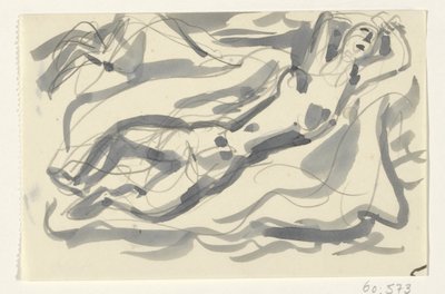 Donna nuda e cavallo nel mare da Leo Gestel