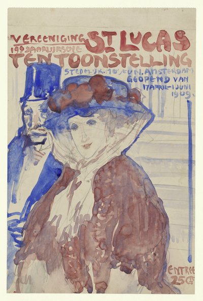Progetto per il manifesto della 19a Mostra annuale di Vereening St. Lukas nel Museo Stedelijk di Amsterdam da Leo Gestel