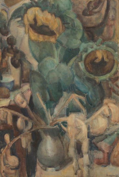 Natura morta con girasoli in un vaso da Leo Gestel