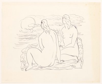 Due donne nude sulla spiaggia da Leo Gestel