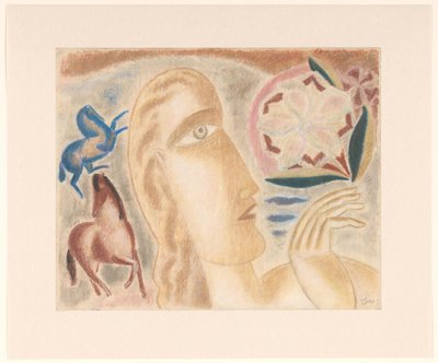 Testa di Donna e Due Cavalli da Leo Gestel