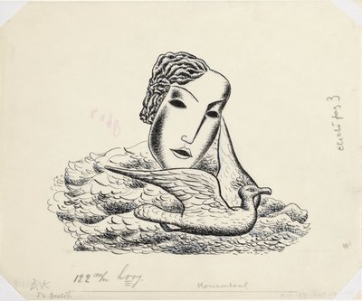 Testa di donna con uccello (schizzo) da Leo Gestel