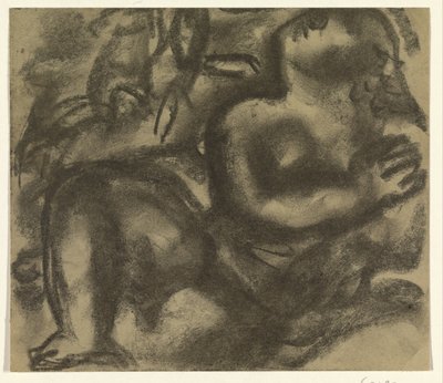 Modello femminile nudo seduto in un paesaggio da Leo Gestel