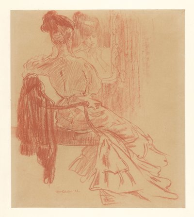Donna seduta davanti allo specchio da Leo Gestel