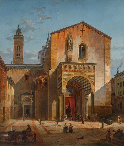 Bergamo - Vista del transetto meridionale di S. Maria Maggiore da Leo von Klenze