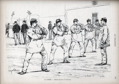 La Boxe - Armate francesi - disegno di Léon Couturier (1842-1935) - per "La Bandiera" - Monitore della Lega dei Patrioti - 22 agosto da Leon Antoine Lucien Couturier