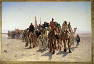 Pellegrini in viaggio verso La Mecca da Leon Auguste Adolphe Belly