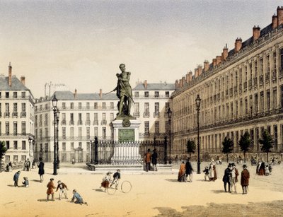 Piazza Cambronne a Nantes, Francia da Leon Auguste Asselineau