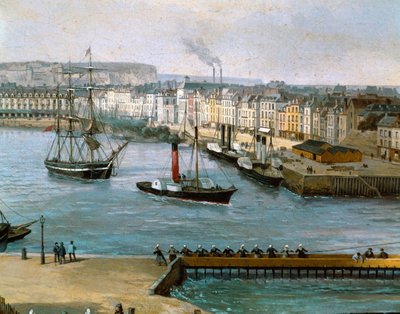 Veduta del porto di Dieppe da Leon Auguste Asselineau