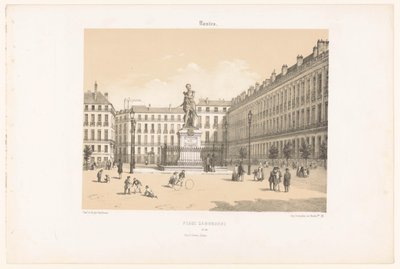 Vista sulla Cours Cambronne a Nantes da Leon Auguste Asselineau