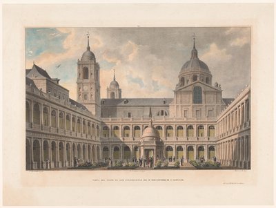 Vista del Patio de los Evangelistas del Monasterio de San Lorenzo de El Escorial da Leon Auguste Asselineau