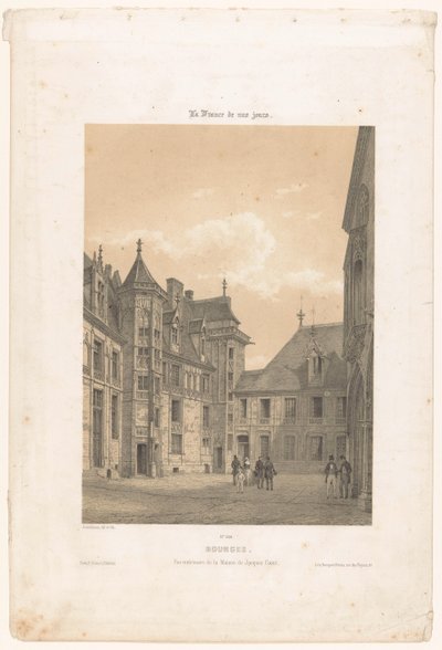 Veduta del cortile interno del Palais Jacques-Coeur a Bourges da Leon Auguste Asselineau