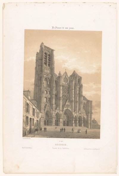Vista sulla facciata della cattedrale di Bourges da Leon Auguste Asselineau