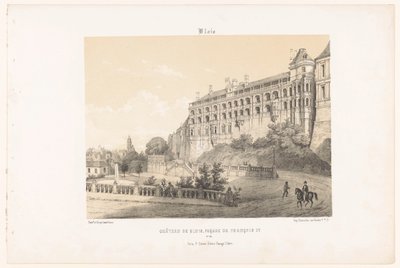 Vista della facciata di Francesco I del Castello di Blois da Leon Auguste Asselineau
