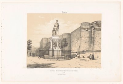 Vista della statua di Renato I d