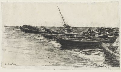 Barche sulla spiaggia, c. 1874-81 da Leon Augustin Lhermitte