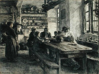 Figure in un interno di cucina da Leon Augustin Lhermitte