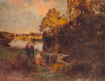La bagnante, 1907, 1938 da Leon Augustin Lhermitte