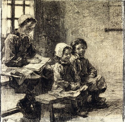 Bambine alla scuola di Mont-Saint-Pere da Leon Augustin Lhermitte