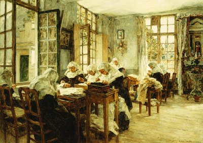 Suore che cuciono da Leon Augustin Lhermitte