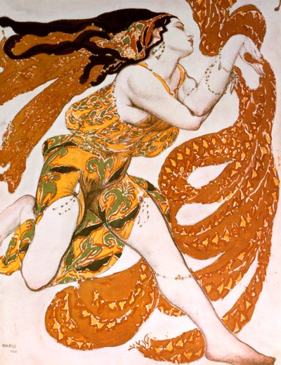 Baccante, costume per una produzione dei Ballets Russes di Tcherepnins Narcisse, 1911 da Leon Bakst