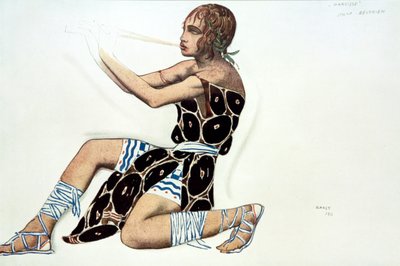 Beotien, costume per una produzione dei Ballets Russes di Narcisse, musica di Tcherepnin, 1911 da Leon Bakst