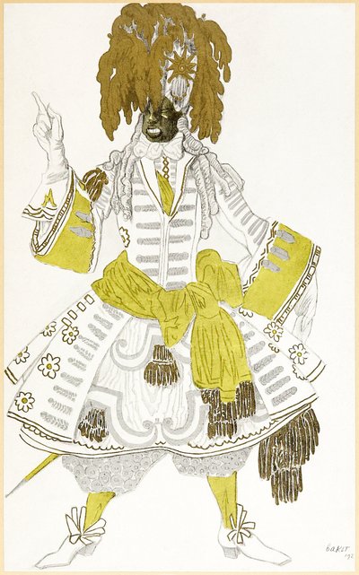 Costume da guardia nera da “I disegni di Léon Bakst per La Principessa Addormentata” da Leon Bakst