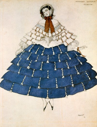 Chiarina, disegno per un costume per il balletto Carnevale composto da Robert Schumann, 1919 da Leon Bakst