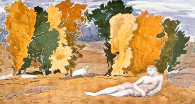 Chloe abbandonata, design per una produzione dei Ballets Russes di Daphnis e Chloe di Ravel, 1910-1911 da Leon Bakst