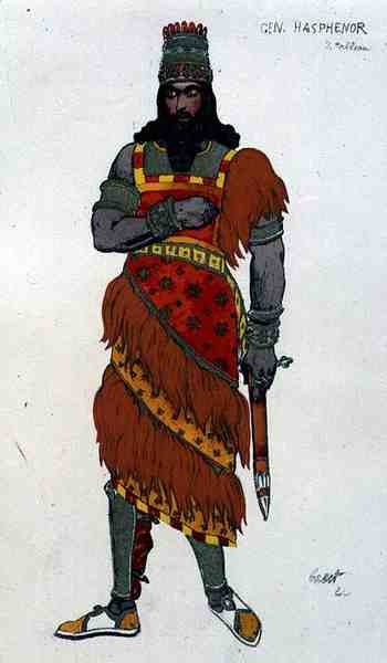 Costume per il generale Hasphenor, da Judith da Leon Bakst
