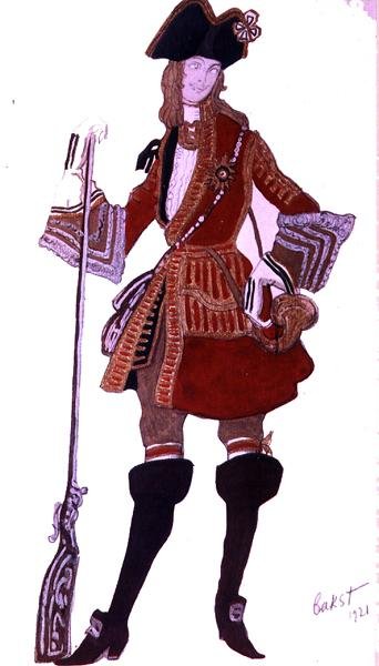 Costume per il Principe Azzurro a caccia, da La Bella Addormentata da Leon Bakst