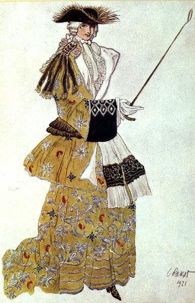 Costume per La Baronessa Caccia, da La Bella Addormentata da Leon Bakst