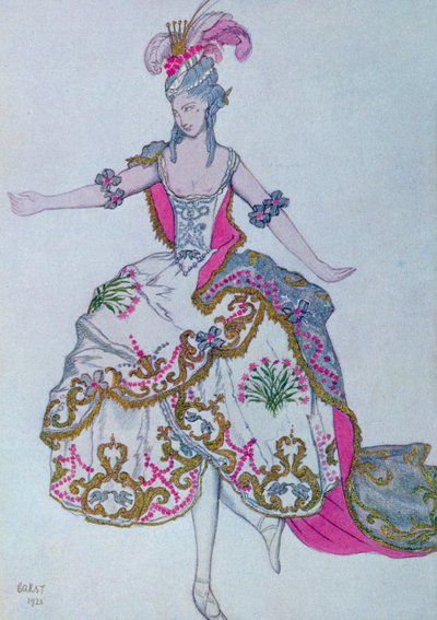 Bozzetto di costume per La Fata Garofano, da La Bella Addormentata da Leon Bakst