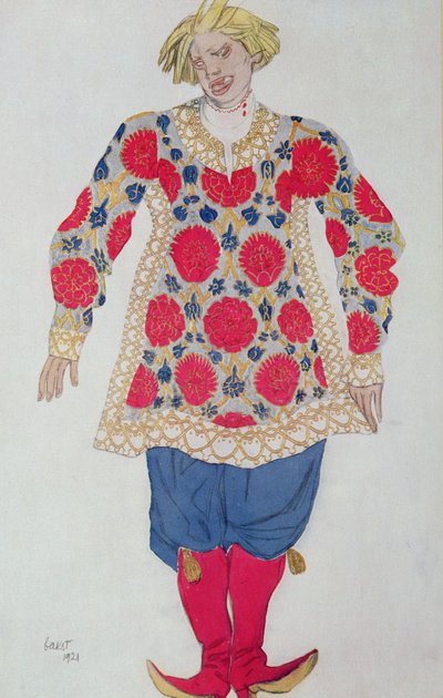 Costume per Il Buffone Russo, da La Bella Addormentata da Leon Bakst