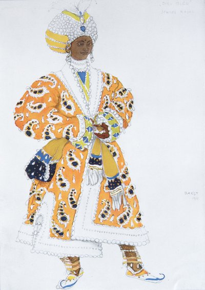 Costume per Vaslav Nijinsky nel balletto Dio Blu di R. Hahn, 1912 da Leon Bakst