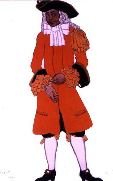 Bozzetto di costume per un cacciatore, da La bella addormentata da Leon Bakst