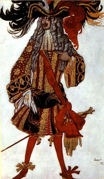 Bozzetto di costume per un Ministro, da La Bella Addormentata da Leon Bakst