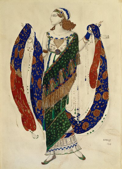 Costume per una ballerina da "Cleopatra", 1910 da Leon Bakst