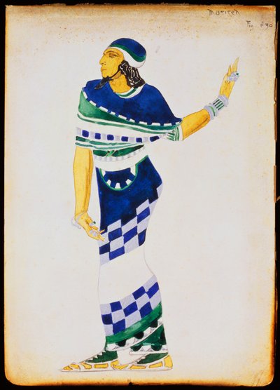 Bozzetto di costume per un musicista da Leon Bakst