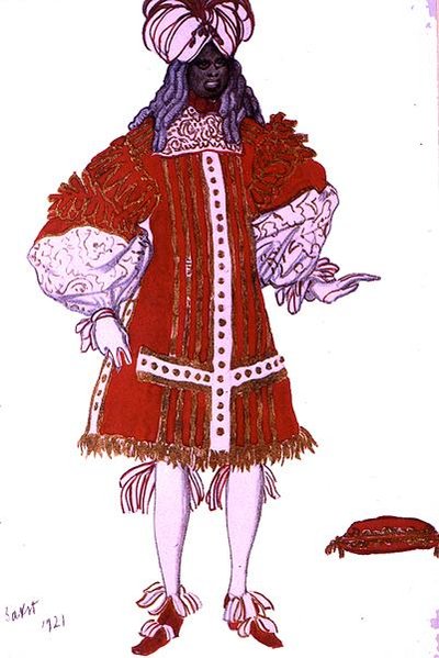 Bozzetto di costume per uno dei Servitori del Principe, da La Bella Addormentata da Leon Bakst