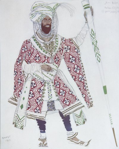 Costume per il balletto Il Dio Blu di R. Hahn, 1912 da Leon Bakst