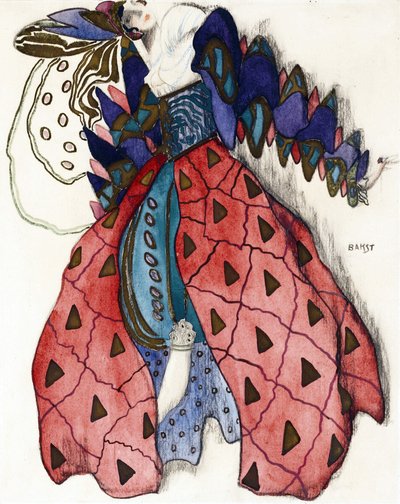 Costume per il balletto "La leggenda di Giuseppe" di R. Strauss - Bakst, Leon (1866-1924) - 1914 - Collezione privata da Leon Bakst