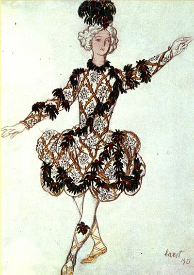 Bozzetto di costume per il paggio della Fata Ciliegia, da La Bella Addormentata da Leon Bakst